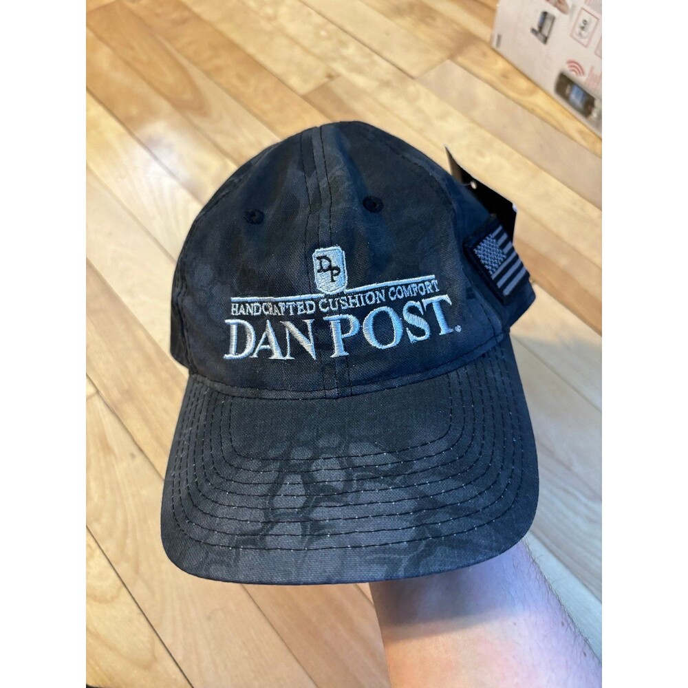Dan post cowboy boots baseball hat nwt adult black flat outdoor cap company